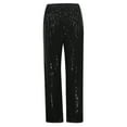thumbnail image 5 of SNKSDGM Women's Plus Black Pants for Women Plus Size Womens Dress Pants for Work Short Women's 2025 Solid Color Fashionable Sequined Elastic Waist Wide Leg Pants Trousers, 5 of 7