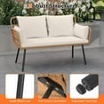 thumbnail image 6 of DRAZUNO Patio Wicker Loveseat Furniture w/Seat Back Cushions, Heavy-Duty Metal Legs, 6 of 8