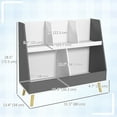thumbnail image 3 of Qaba Toy Storage Organizer with 5 Compartments, Anti-Tip Device, Grey, 3 of 10