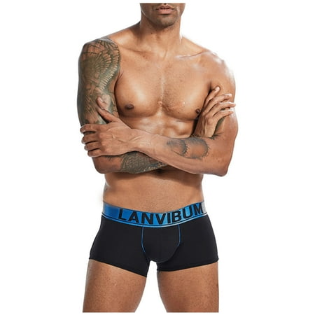 

QWERTYU Men s Pouch Male Comfort Underwear Soft Breathable Stretch Trunks Briefs 2XL Black
