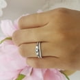 thumbnail image 5 of Dazzlingrock Collection 14K Blue Sapphire & White Diamond Ladies 5 Stone Bridal Engagement Ring Set, White Gold, Size 5, 5 of 5