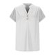 thumbnail image 5 of Blusas para las Mujeres Casual Verano Botón Sólido V-Cuello Suelto Camiseta, Moda Algodón/Lino Mezcla Blusa, 5 of 9