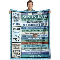 for Son in Law, Best Son in Law Gifts from Mother Father in Law, Best Birthday Gift Ideas for Son in Law, Son in Law Gift On Wedding Day, to My Son in Law Gifts Throw Blanket 60"X50"
