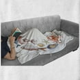 thumbnail image 6 of Lobster Soft Flannel Fleece Throw Blanket, Pattern of Aquarelle Style Tasty Seafood Arranged in Circular Composition, Cozy Plush for Indoor and Outdoor Use, 50" x 70", Multicolor, by Ambesonne, 6 of 6