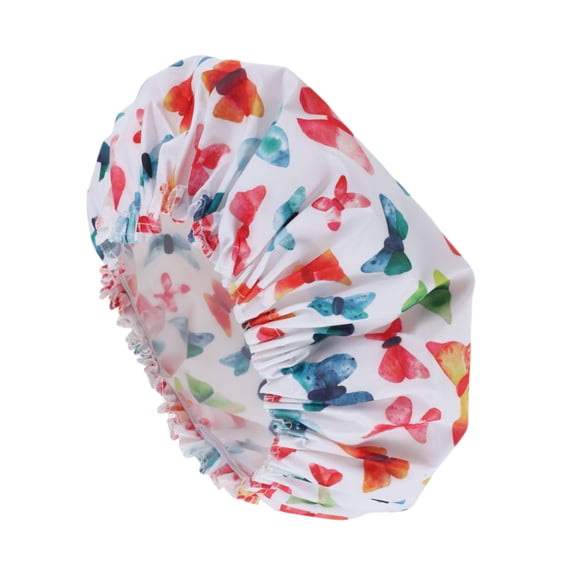 Unique Bargains 1 Pc Durable Shower Cap for Business Travel Assorted Color Polyester Pongee PEVA