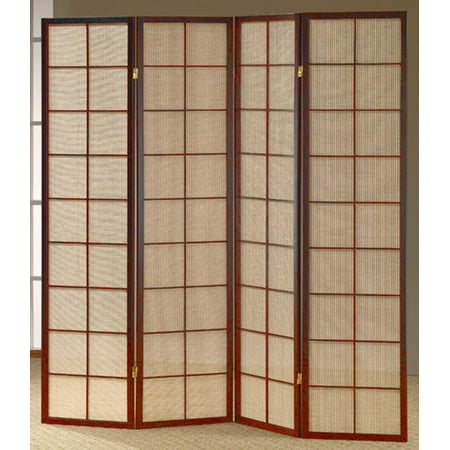 68 in. Shoji Room Divider Screen w Cherry Frame