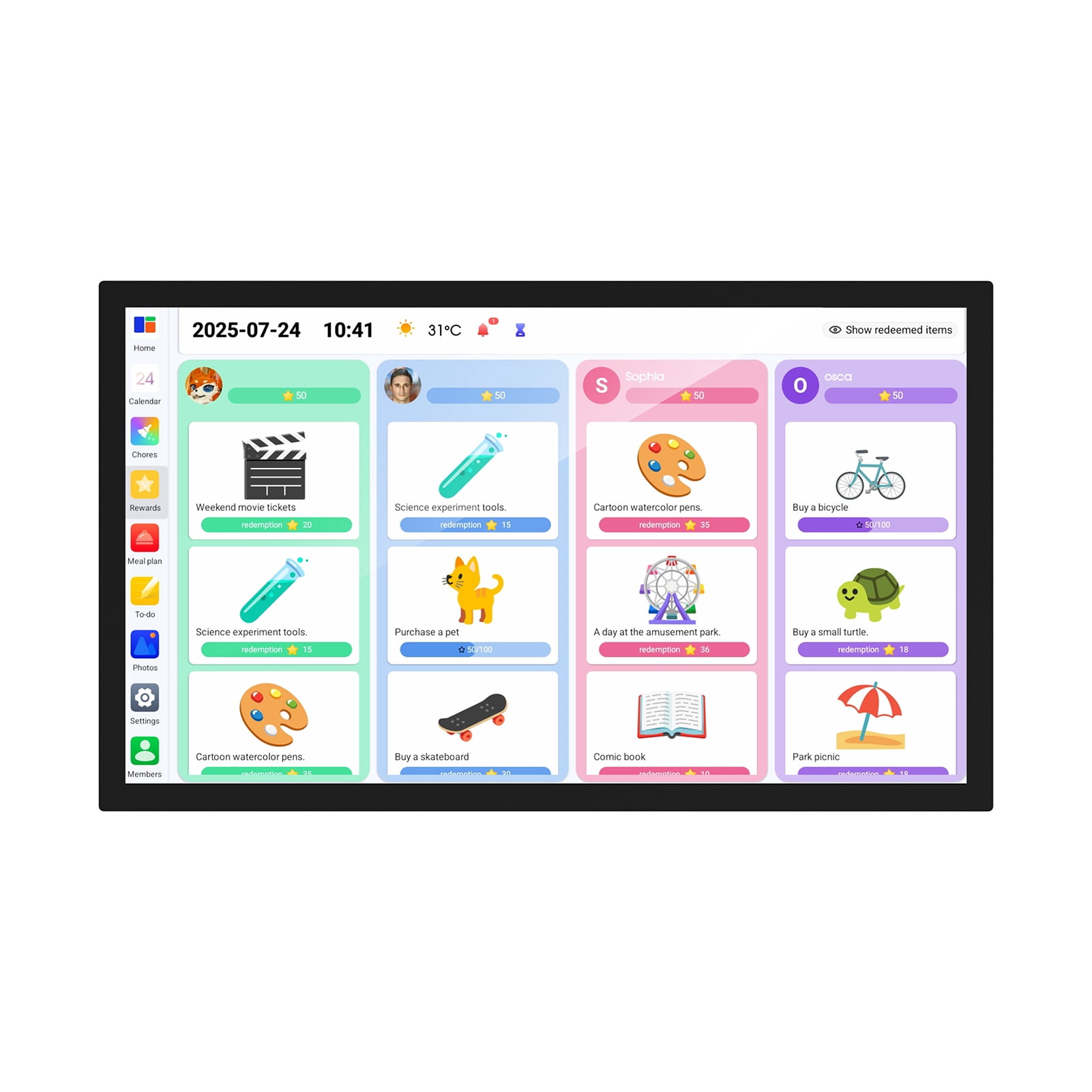 SHUO Y - Smart Digital Calendar Family Schedules Planner Chore Chart Electronic Calendar Wall Mount Touchscreen Interactive Display Screen Calendar