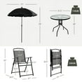 thumbnail image 3 of Canddidliike 6 Pieces Patio Dining Set with Umbrella and Stackable Cushioned Chairs, Outdoor Stackable Dining Chairs for All Weather, Comfortable Breathable Garden Outdoor Furniture for Backyard Deck, 3 of 8