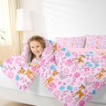 thumbnail image 3 of Castle Fairy Cute Floral Deer Queen Bedding 7pcs,Kawaii Flowers Animal Bedding Comforter Set Queen,Pink White,Pink Reversible, 3 of 7