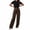 Style1-Brown pants for women, variant on Maqroz Womens Dress Pants for Work Business Casual High Waisted Dressy Pants Flowy Trousers Office Wide Leg Pants Long Straight Suit Pants with Pockets Black S