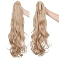 thumbnail image 3 of Sego Long Thick Jaw Claw Clip In Ponytail Hair Extensions Synthetic Fiber Curly Wavy Pony Tail Hairpieces for Women, 3 of 4