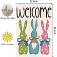 thumbnail image 4 of Easter Welcome Bunny Garden Flag 12x18 Inch Double Sided for Outside Rabbit with Bow Spring Yard flag Outdoor Easter Cute Colorful Decorations 10-a12, 4 of 6