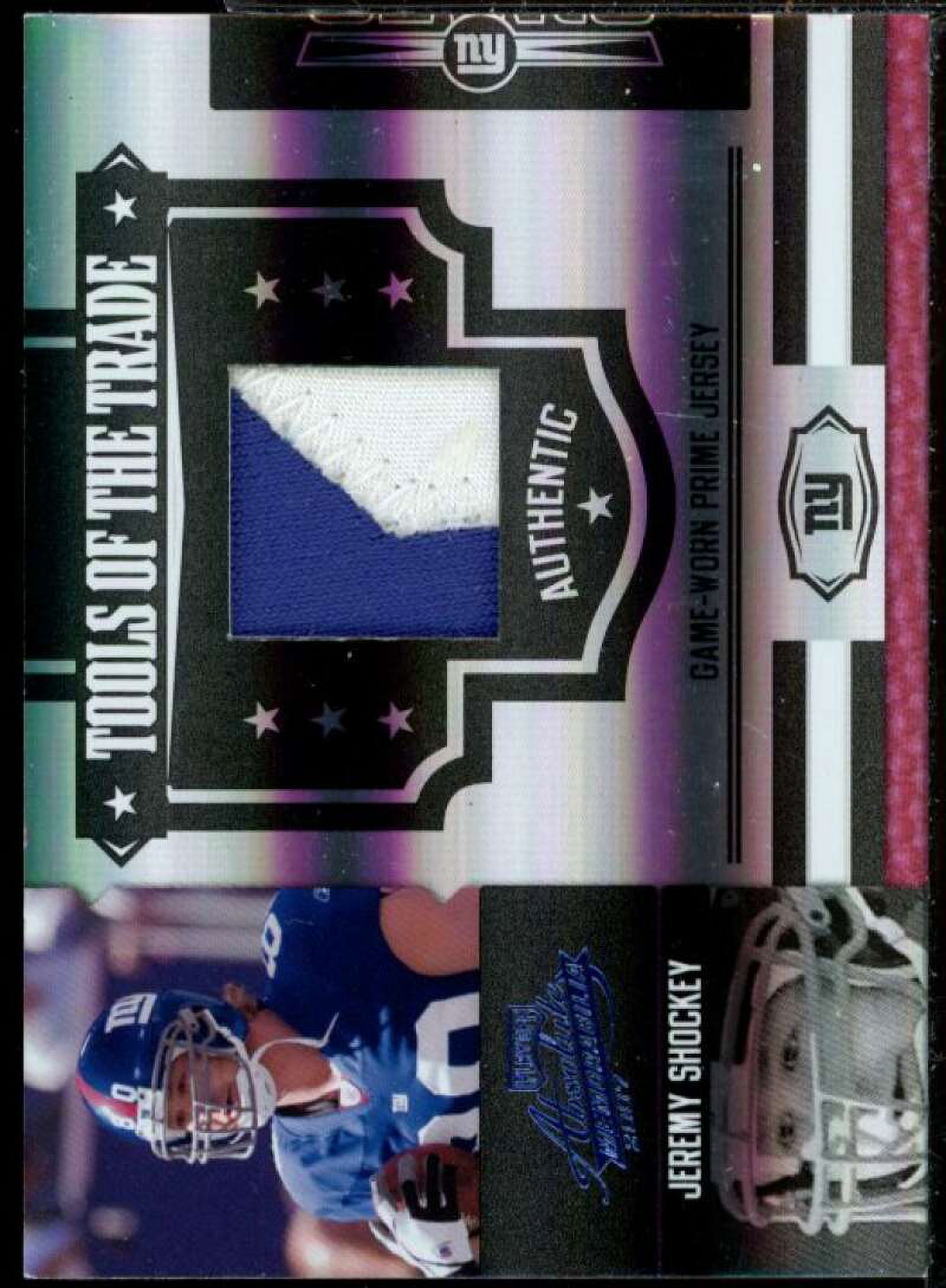 Jeremy Shockey Card 2007 Absolute Memorabilia TOTT Material Prime Jersey #75