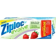 Ziplocￂﾮ Evolveￂﾮ 25 Count Quart Storage Bags, Case of 12