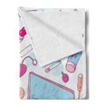 thumbnail image 2 of Makeup Soft Flannel Fleece Throw Blanket, Multiple Womens Makeup Products Illustration Cosmetics Beauty and Glamour Concept, Cozy Plush for Indoor and Outdoor Use, 50" x 70", Multicolor, by Ambesonne, 2 of 5