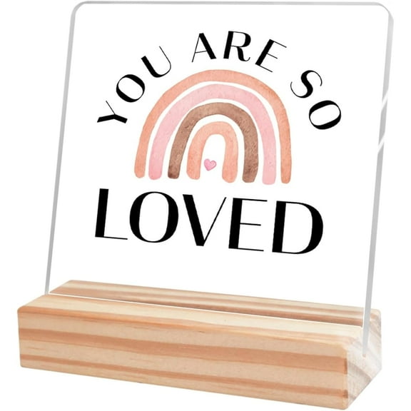 Little Reminders Desk Sign,Positive Sign Desk Decor for Classroom Office,You Are So Loved Sign Acrylic Plaque,Inspirational Gift for Women Friends Cheer Up Gift for Coworker