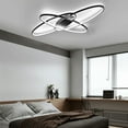 thumbnail image 2 of Loyalheartdy Geometric LED Dimmable Ceiling Light, Black 70W Flush Mount Chandelier for Bedroom, Living Room (Black), 2 of 8