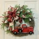 thumbnail image 5 of Ounissouiy navideña con lazo, guirnalda colgante de coche de Navidad, adorno de pared de poliéster, vacaciones de año, puerta de oficina, ventana, Kits de decoración para fiestas Ounissouiy HA067923-00, 5 of 6
