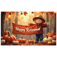 thumbnail image 3 of Autumn Themed Happy Retirement Banner, Fall Leaves Pumpkins Decor, Backdrop for Retirement Party, Photography Props, Retirement Celebrations Decorations, 3 of 4