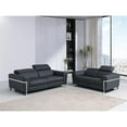 thumbnail image 2 of Titan Furnishings Italian Sofa and Loveseat with Power Recliner in Dark Gray, 2 of 20