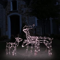 Benjara Meyi 3pc Outdoor Reindeer Family Christmas Decoration-229 Warm White LED