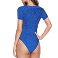 thumbnail image 4 of Naloa Blue Glitter Women's Short-Sleeved Onesie, One-Piece Swimsuit for Parties, dates, clubs - Small, 4 of 9