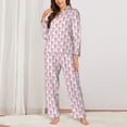 thumbnail image 2 of Balery Flamingo On Checkered Pattern Pajama Sets for Women Long Sleeve 2 Piece Sleepwear Loungewear Sets Soft PJ's with Pockets Long Sleeve Comfy Pj Sets-XX-Large, 2 of 7