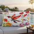 thumbnail image 5 of Bird Flower Pillow Covers 2 Pack Spring Floral Pillowcase Waterproof Outdoor Throw Pillow Cover for Patio Balcony Rectangular Cushion 20”x12”, 5 of 9