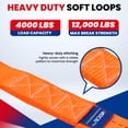 thumbnail image 2 of MOCA 4-Pack Soft Loop Tie Down Straps 4,000 Load Capacity & 12,000 Lbs Breaking Strength 1.6 x 17 inches Heavy Duty Tie Down Straps for Securing ATV, UTV, Motorcycles, Scooters & Dirt Bikes(Orange), 2 of 8