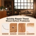 thumbnail image 4 of Uxcell Wood Repair Kit, 4 Pcs Touch Up Filler Wood with Scraper Sandpaper for Scratches Holes Crack Tables Desks Wooden Floors Repair Cover Ups, Yellow, 4 of 6