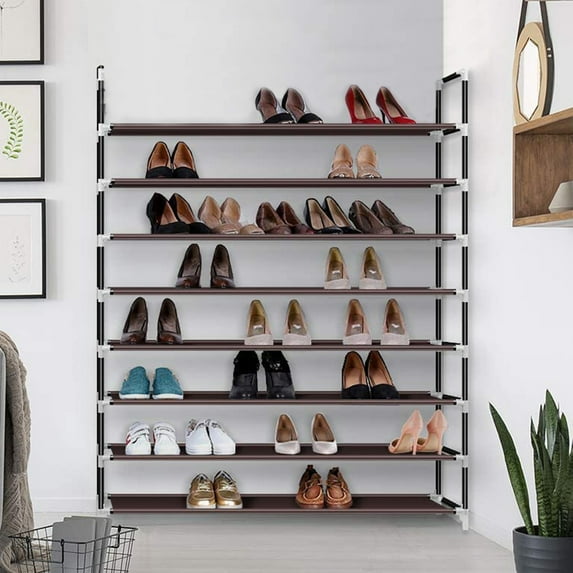 UWR-Nite Shoe Rack 8 Tier, Durable and Stable Shoe Organizer Space 40 Pairs Saving Shoe Tower Non-Woven Fabric Shoe Shelf