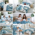 thumbnail image 5 of Blue Snowman Comforter Set California King Size, Christmas Let Snow Pine Trees Bird Winter Snowing Soft Bedding Set for Man Woman, 4 Pieces Duvet Cover Set with Fitted Sheet, 2 Pillowcases, 5 of 9