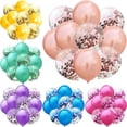 thumbnail image 3 of Mezclar globos de látex de oro rosa Cumpleaños con globos de confeti, 3 of 4