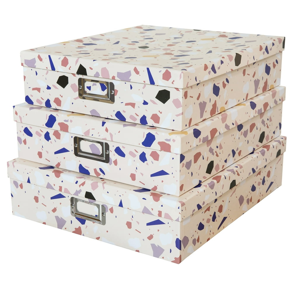Soul & Lane Decorative Storage Cardboard Boxes with Lids (Set of 3