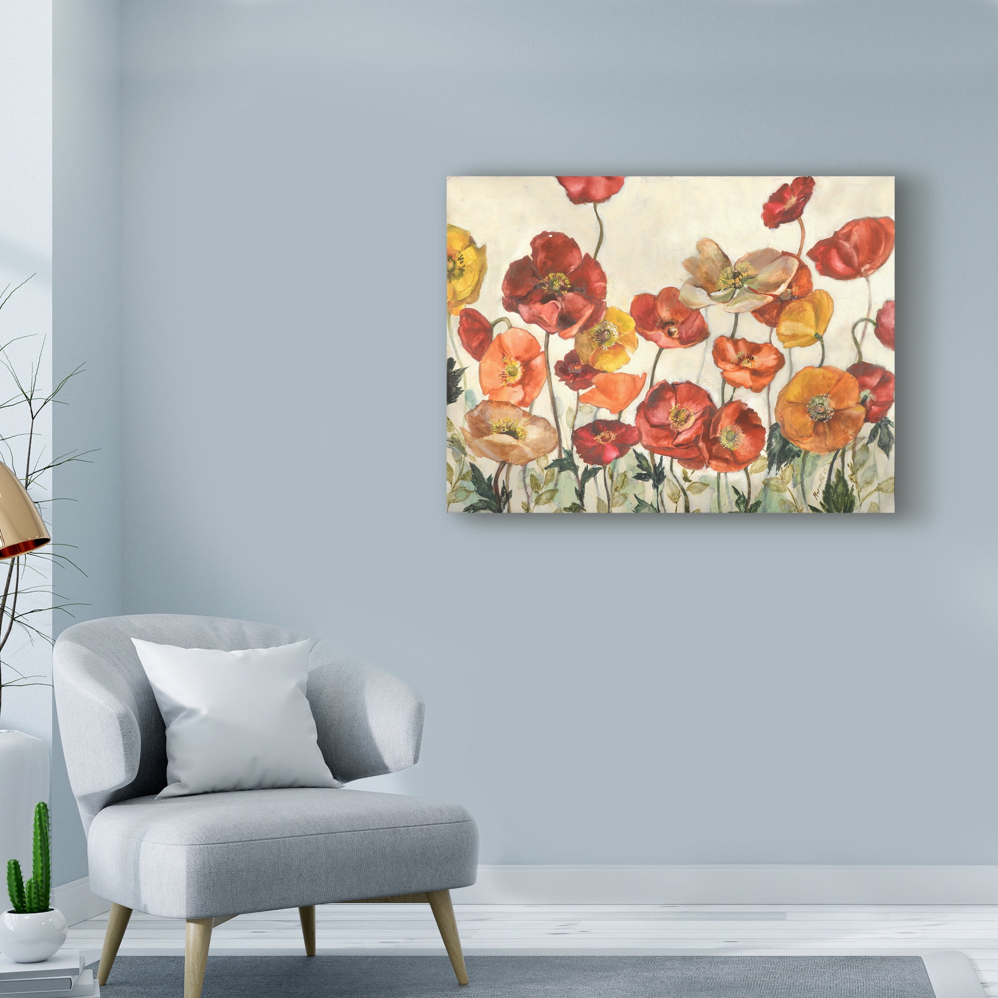 Trademark Fine Art 'Field Of Poppies Red' Canvas Art by Marietta Cohen Art And Design