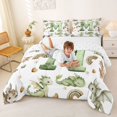 thumbnail image 3 of Castle Fairy Dragon Letter M Full Size Comforter Sets 3 Pieces for Child,Cute Rainbow Animal Bedding Sets, 3 of 6