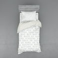 thumbnail image 2 of Ambesonne Geometric Bedding Set 4 Pcs, Circuit Band, Queen, Grey, 2 of 3
