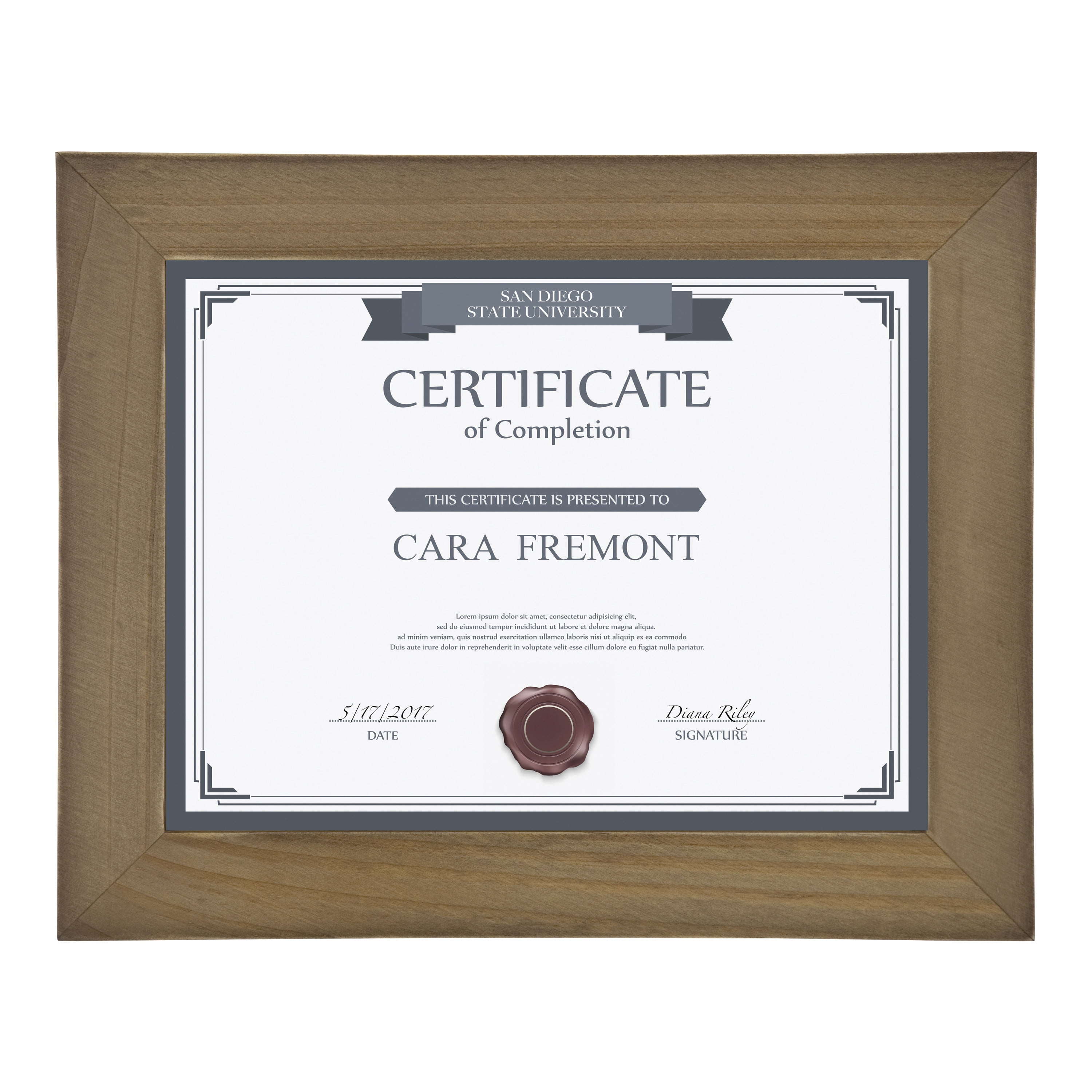 DesignOvation Museum Wooden Traditional Document Frame Set for Customizable Wall Display, 8.5x11, Rustic Brown, 4 Pack