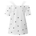 thumbnail image 5 of Ediodpoh Womens Sexy Lace Heart Print Short Sleeve Casual T Shirt Blouse Tops Womens Tops Casual White_002 XXXL, 5 of 5