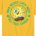 thumbnail image 3 of SpongeBob SquarePants - Who Needs Luck With This Charm - Toddler And Youth Short Sleeve Graphic T-Shirt, 3 of 6