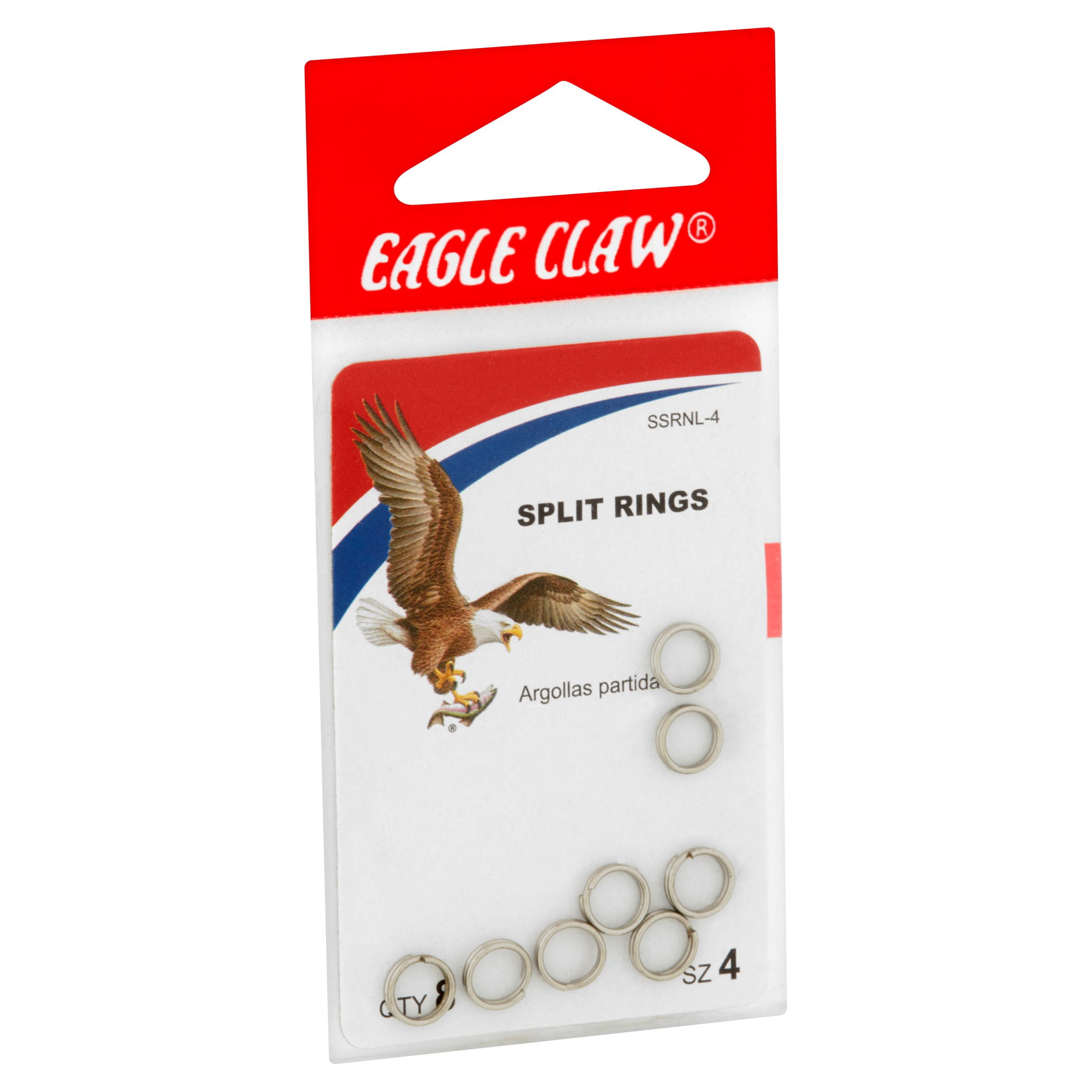 (6 pack) Eagle Claw Fishing Tackle, 01143-004 Split Rings Size 4