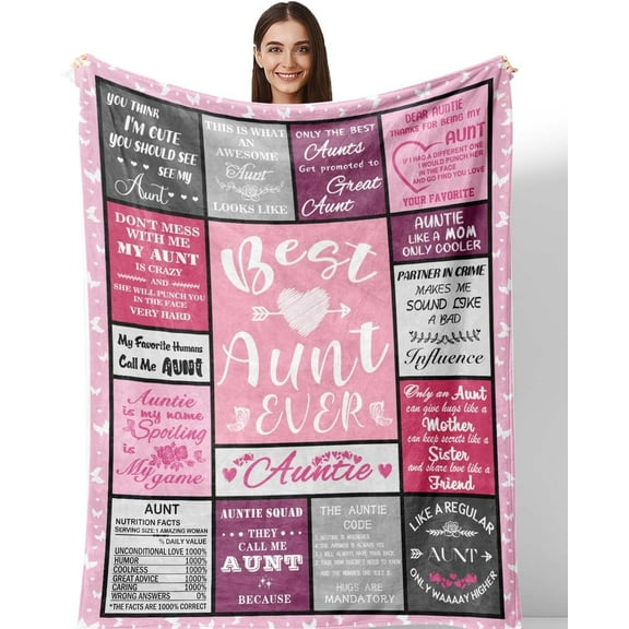 Aunt Gifts Blanket 60"x50", Aunts Gift from Niece Nephew, Birthday Gift for Aunts, Gifts for Aunt for Mothers Day, Auntie Gifts Ideas