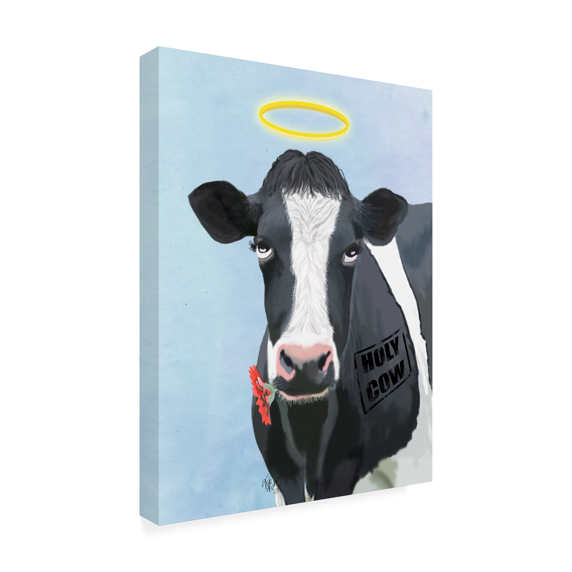 Trademark Fine Art 'Holy Cow' Canvas Art by Fab Funky