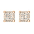 thumbnail image 2 of Dazzlingrock Collection Round White Diamond Square Shaped Cluster Screwback Unisex Stud Earrings (0.20 ctw, Color I-J, Clarity I1-I2) in 14K Rose Gold, 2 of 5