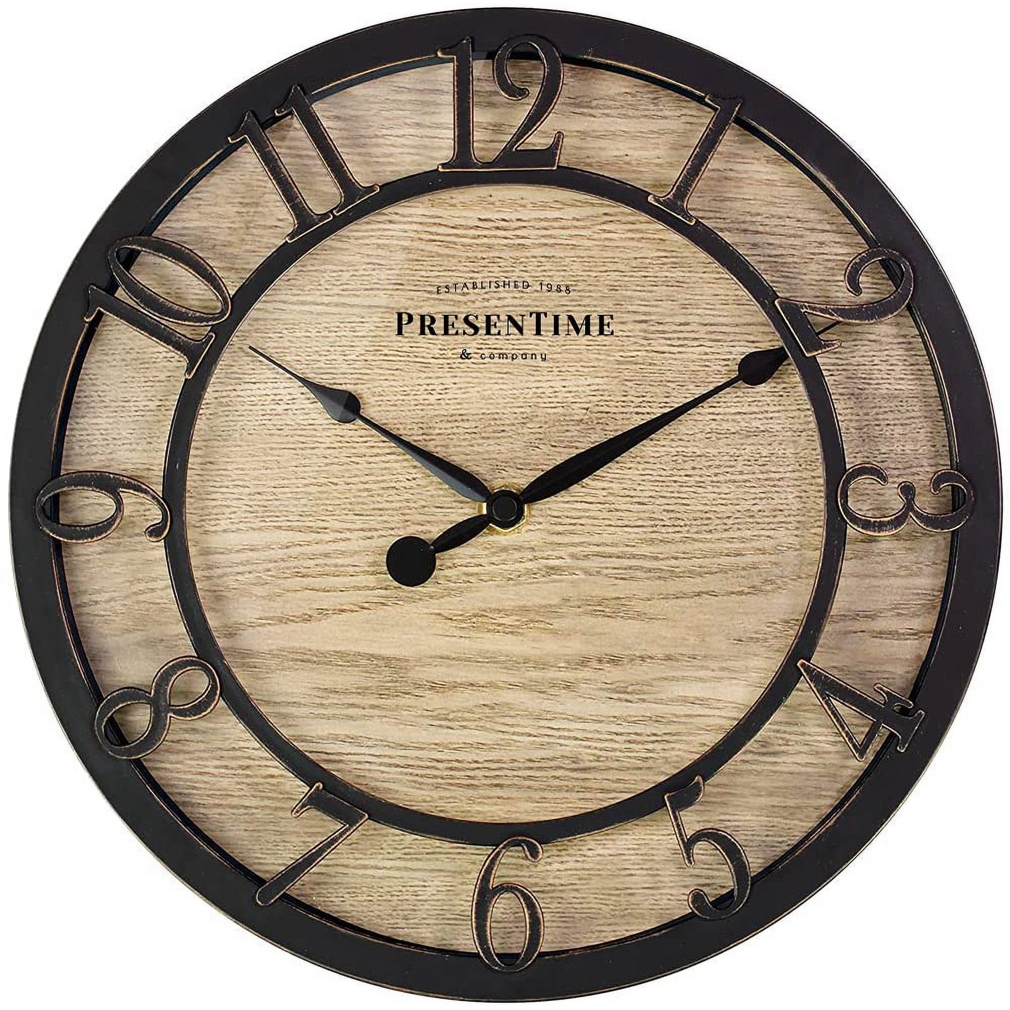 10 Farmhouse Series Wall Clock | Cottage Style, Vintage Design, Oil Rubbed Bronze, Wall Décor for Living Room, Dining Room, and Bedroom