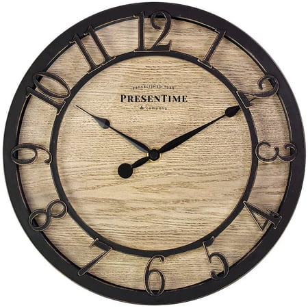 & Co 10 Farmhouse Series Wall Clock, Cottage Style, Vintage Design, Oil Rubbed Bronze