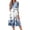 Blue, variant on WTOBBY Women's Fashion Round Neck Floral Print 3/4 Sleeve Midi Dress, Stylish Digital Design Sundress with Flowy Silhouette for Summer,Mint Green S