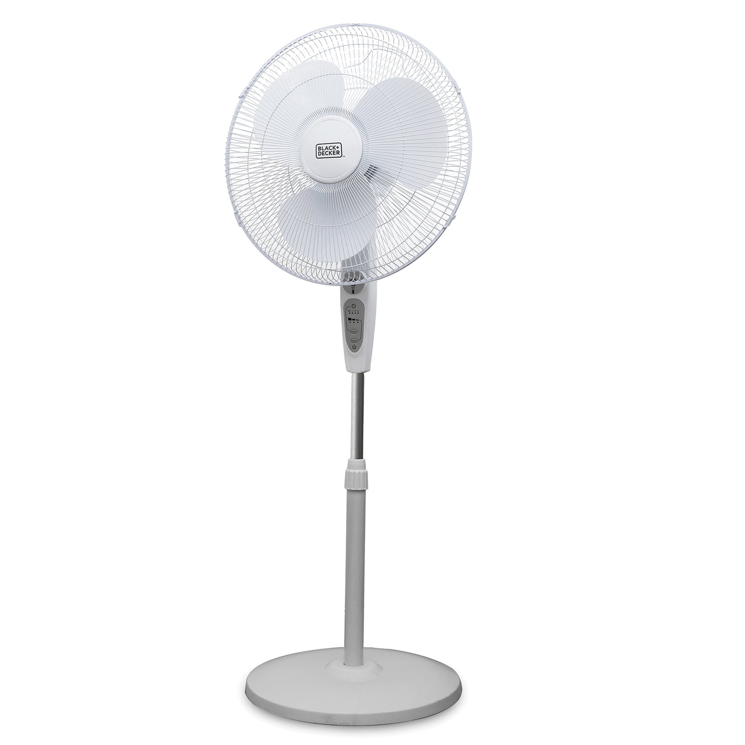 BLACK+DECKER 18-In. 3-Speed Oscillating Stand Fan with Remote, BFSR18 (White)