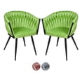 thumbnail image 1 of Set 2 Sillas Comedor Tejidas Terciopelo Modernas Elegantes, 1 of 5