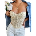 thumbnail image 6 of Biekopu Women Summer Tube Top, Strapless Backless Tie-up Flower Print Vest Corset Waist Shaper, 6 of 9